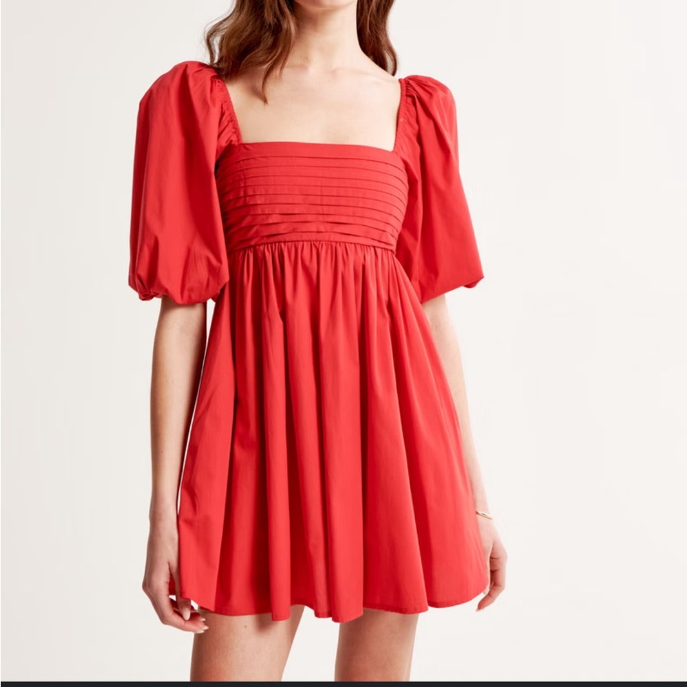 Abercrombie Emerson Poplin Puff Sleeve Mini Dress
